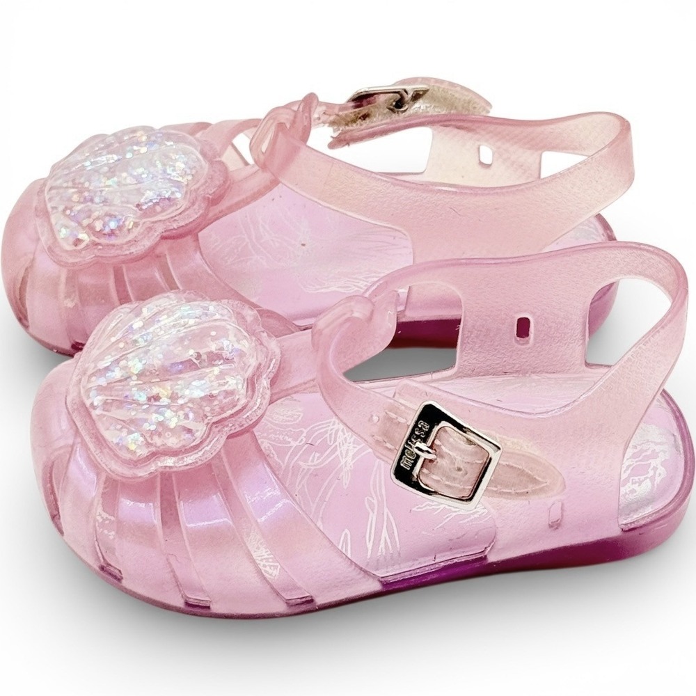Mini Melissa Aranha XII Shell Sandals Toddler 6 Pink Mermaidcore Fairycore Jelly - Picture 4 of 9